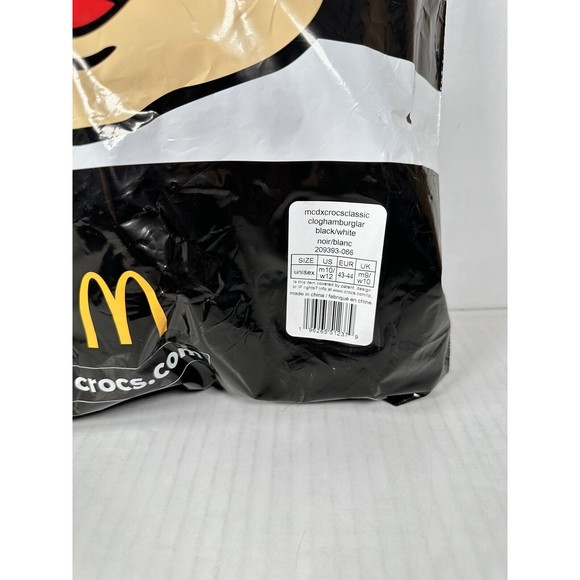 BRAND NEW McDonald's Hamburglar × Crocs Classic Clog Mens Size 10 209858-90H - Picture 7 of 7